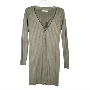 ABERCROMBIE & FITCH sweater cardigan dress NWT olive